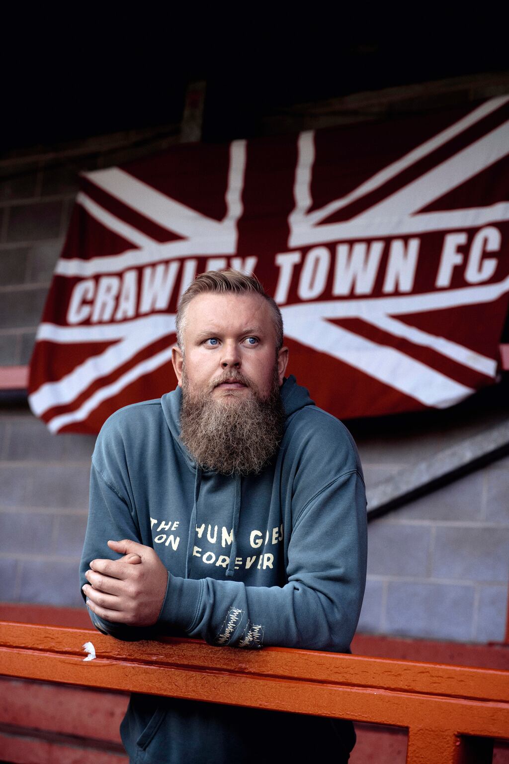 Preston Johnson, one of the owners of Crawley Town FC, at Broadfield Stadium. Photograph: Tom Jamieson/The New York Times