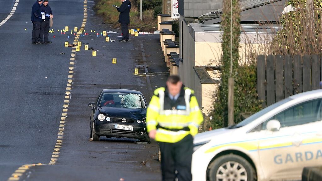 Gardaí at the scene on the N2 near the Hunterstown Inn in Ardee where two women were fatally injured. Photograph: Colin Keegan/Collins Dublin.