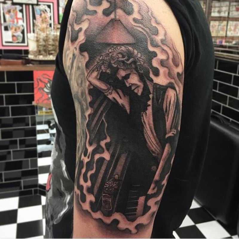 Niall Breslin's tattoo of Tom Waits's album Closing Time