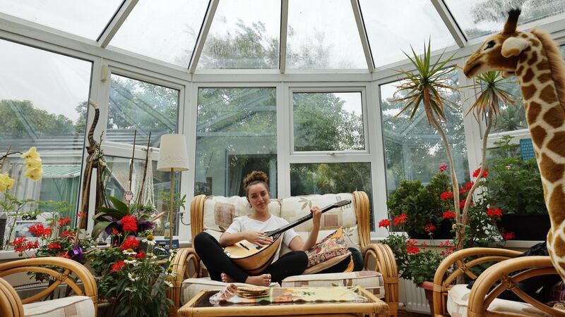 Farah Elle from Julianstown, Co Meath, in her favourite spot in the garden which turns out to be her conservatory. Photograph: Alan Betson