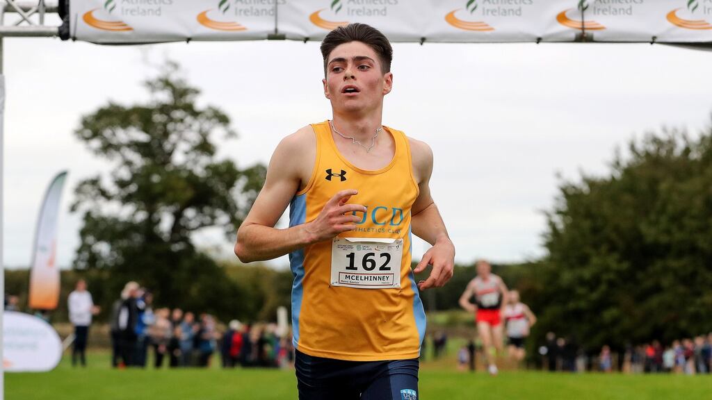 Darragh McElhinney of UCD AC wins in Abbotstown. Photo: Bryan Keane/Inpho