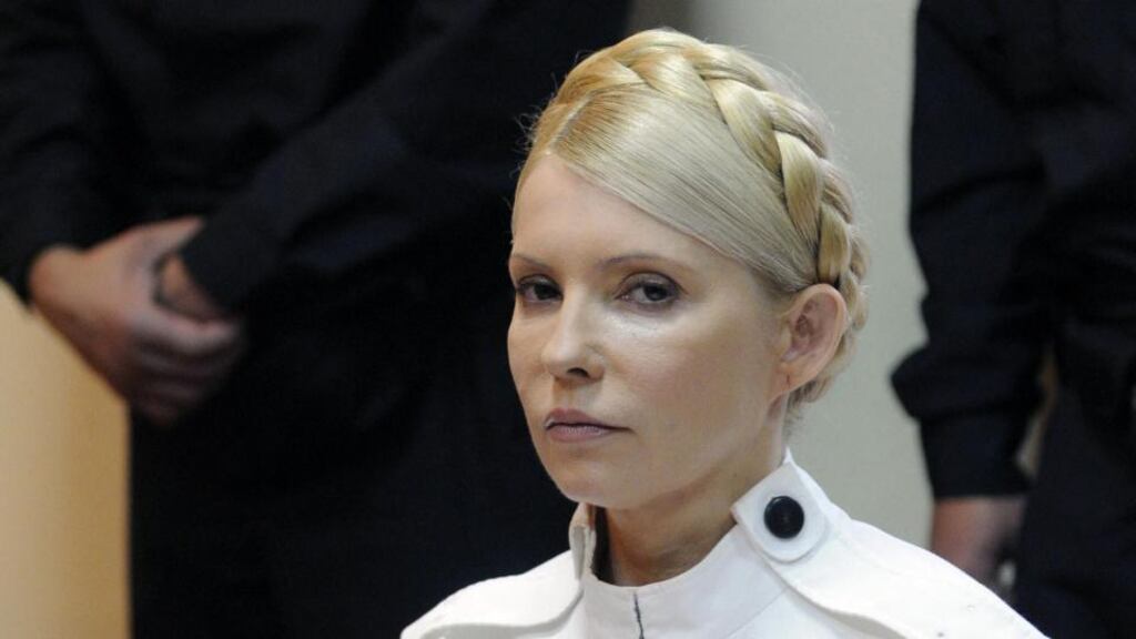 Former Ukrainian prime minister Yulia Tymoshenko: trade agreements between Ukraine and the EU hinge on whether president Viktor Yanukovich can bring himself to release her. Photograph: Sergei Chuzavkov/AP
