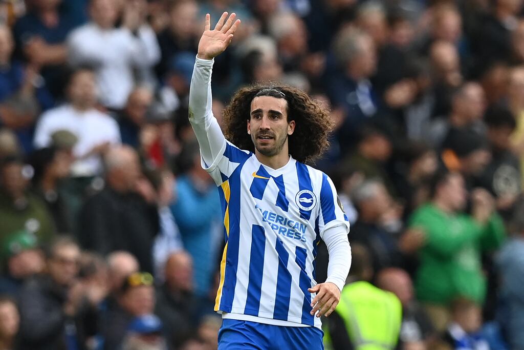 Marc Cucurella: has impressed since his move to Brighton and could be set for a move to champions Manchester City.  Photograph: Glyn Kirk/AFP/Getty Images