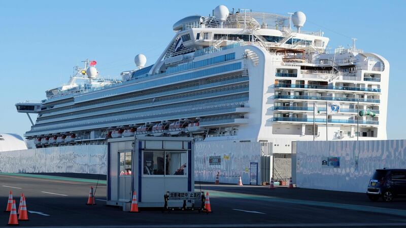 The Diamond Princess cruise ship is seen at the Daikoku Pier Cruise Terminal in Yokohama port on Thursday. Photograph: Kazuhiro NOGI/AFP