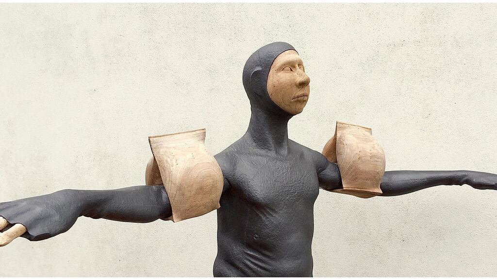 Carbon Sync), 200 X 170 X 50cms, Graphite over elm by  Michael Quane.