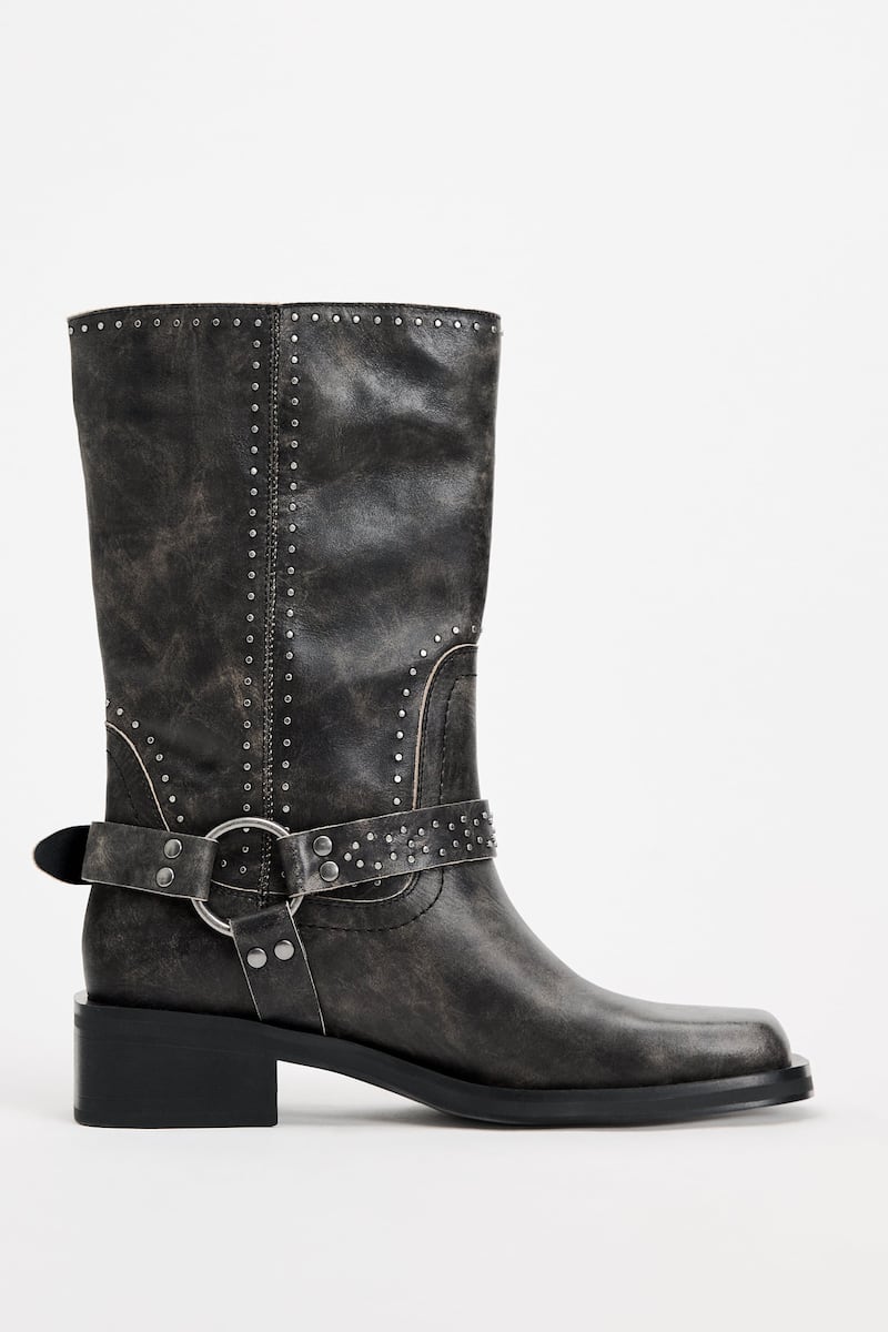 Biker boots costing €119, available at Zara