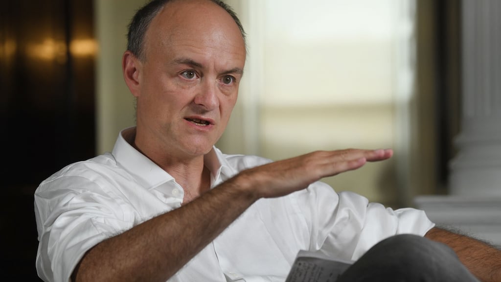 Dominic Cummings during an interview with Laura Kuenssberg. Photograph: Jeff Overs/BBC/PA Wire