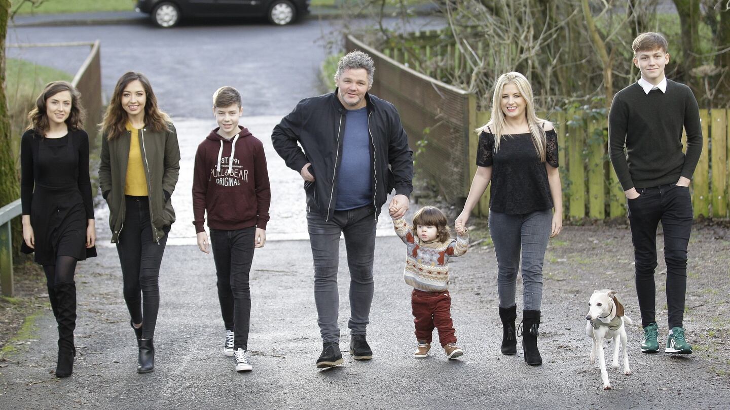 Emma Heatherington, with children Jordyn, Jade, Adam, Sonny James and Dualta and partner Jim McKee: “I have it drummed into my kids to wait to start a family.” Photograph: Peter Morrison