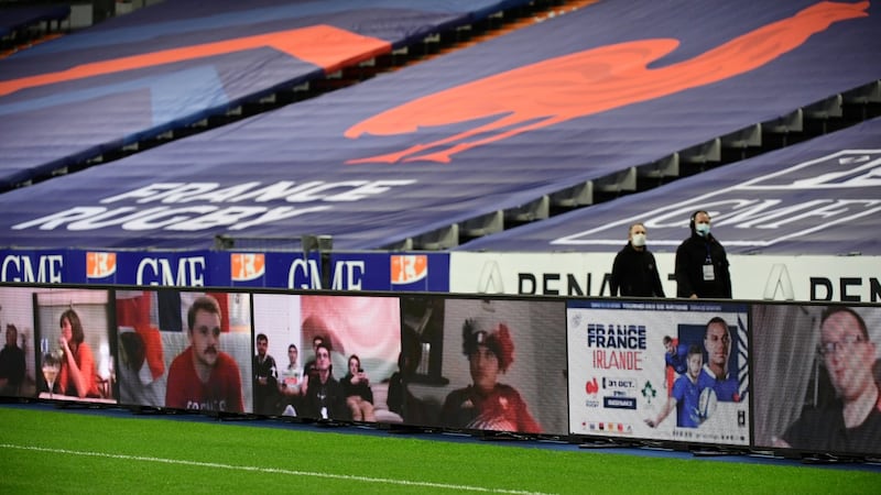 France supporters watch their side’s win over Ireland last October. Photograph: Dave Winter/Inpho