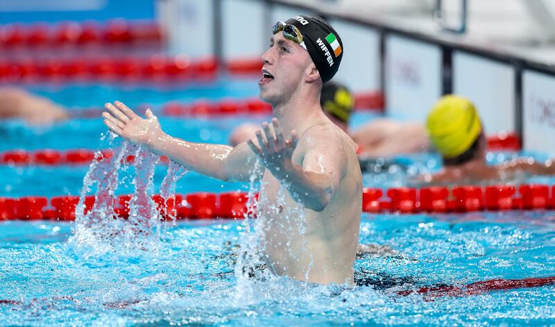 Daniel Wiffen: will compete in the 1500m freestyle heats, an event in which he holds the world record time. Photograph: James Crombie/Inpho