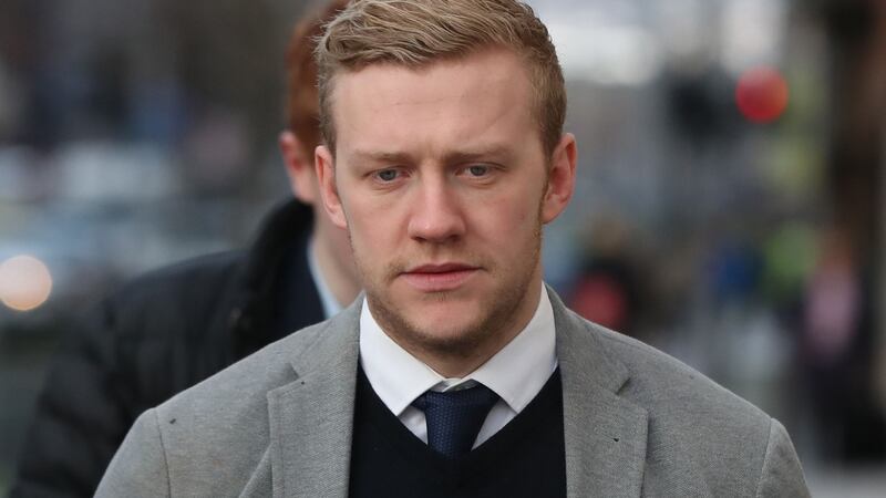 Stuart Olding arrives at Belfast Crown Court on Monday. Phtograph: Niall Carson/PA