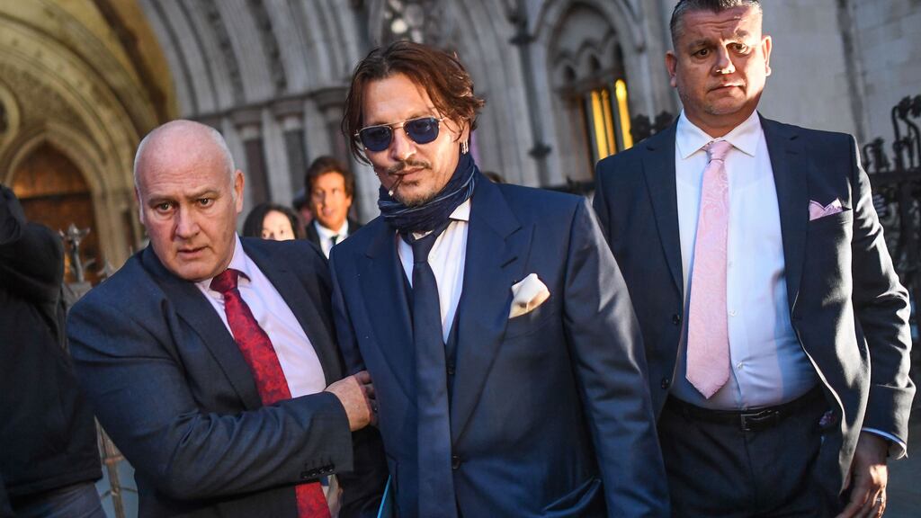 Johnny Depp leaves London’s high court. Photograph: Peter Summers/Getty