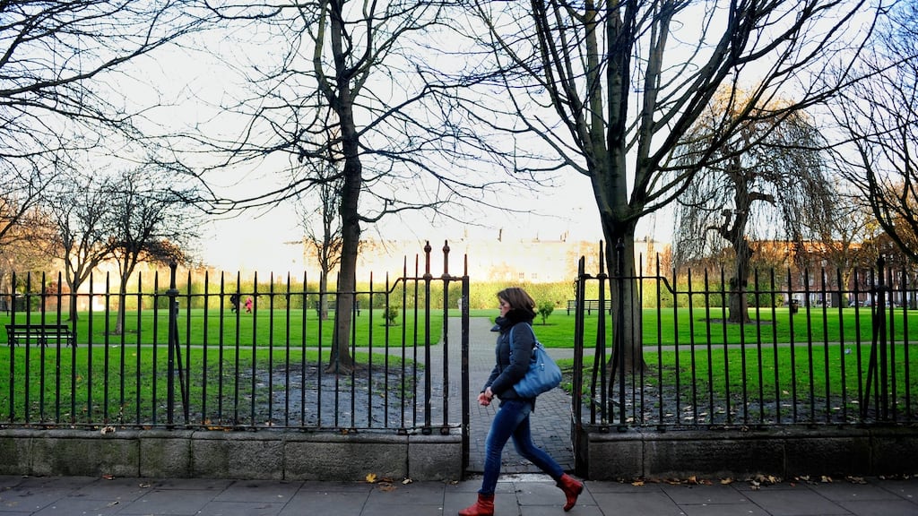 Mountjoy Square park in Dublin. The railings on the park are to be restored. Photograph: Aidan Crawley/The Irish Times