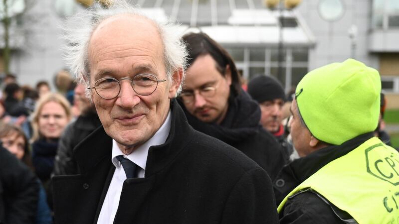 John Shipton, father of Wikileaks founder Julian Assange, arrives at  Woolwich crown court ahead of the opening of his extradition hearing on Monday. Photograph:  Neil Hall/EPA