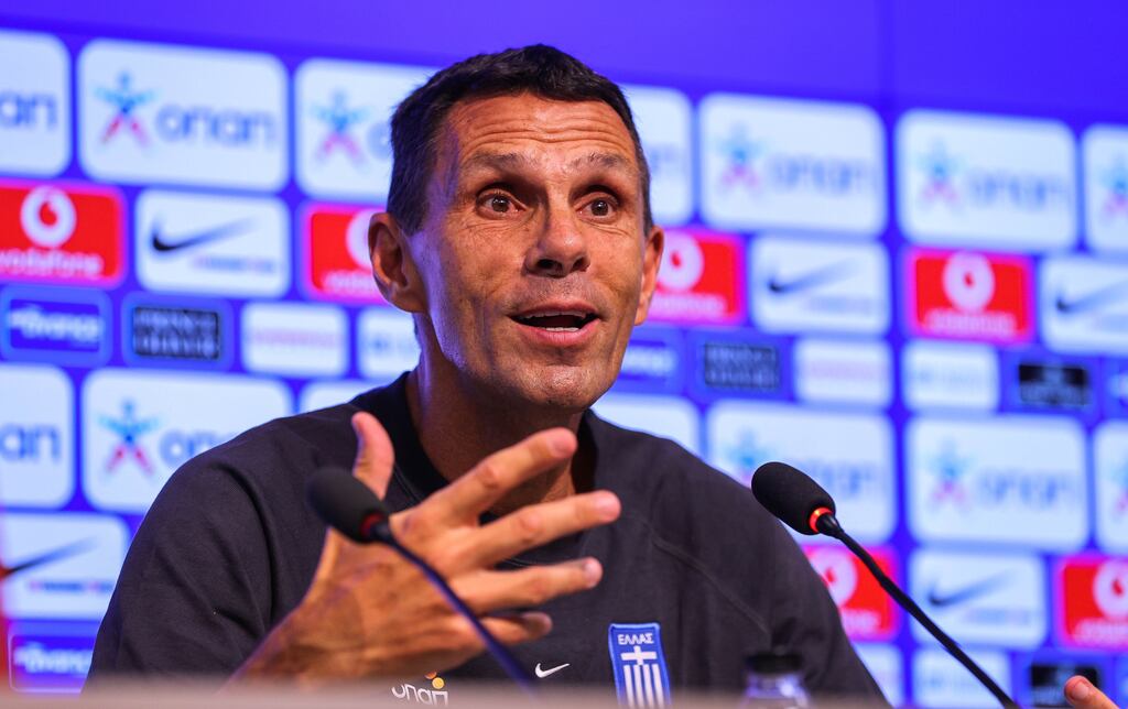 Greece manager Gus Poyet on his tactical intentions: 'No, we won’t change.' Photograph: Ryan Byrne/Inpho