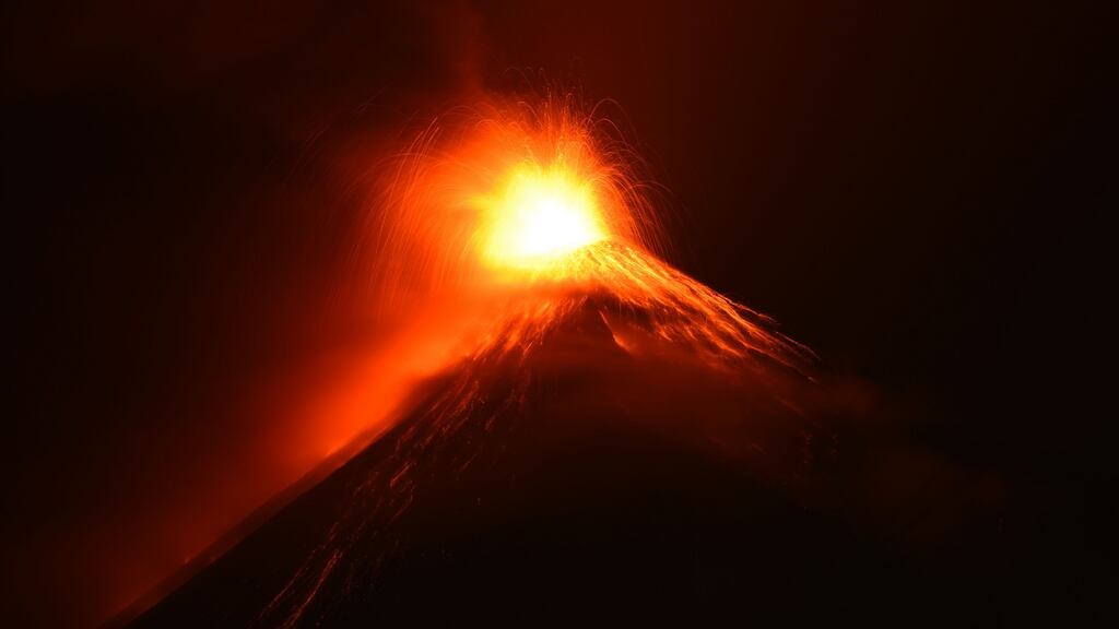 The Fuego Volcano erupting, as seen from El Rodeo municipality, in Escuintla department, 45km southwest of Guatemala City. Photograph: Johan Ordonez/AFP/Getty Images