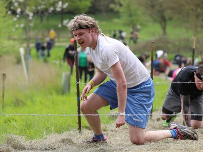 Conor Capplis comes up against all-too-real barbed wire during Spartan London West last month. Photograph: Spartan UK