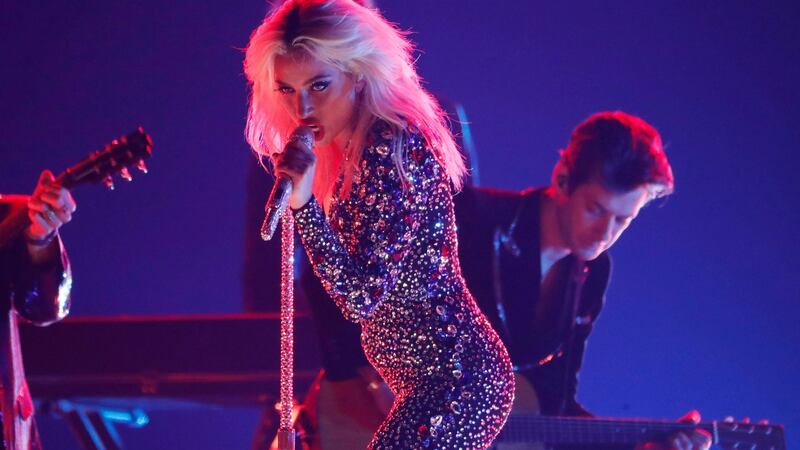 Lady Gaga performs onstage with Mark Ronson at the 2019 Grammy Awards. The A Star Is Born star has pushed back the release of her new album, Chromatica. Photograph: Mike Blake/Reuters