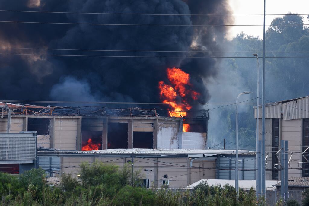Smoke billows from a fire in a building in Herzliya near Tel Aviv following a fresh barrage of Iranian rockets on June 17th, 2025. Photograph: JACK GUEZ/AFP via Getty Images