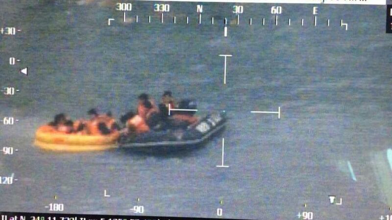 In this handout image provided by the Republic of Korea Coast Guard, passengers are rescued by the Republic of Korea Coast Guard from a ferry sinking off the coast of Jindo Island. Photograph: The Republic of Korea Coast Guard/Getty Images