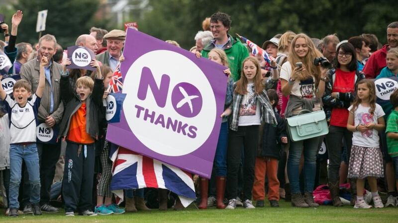 No vote supporters gather at the Grange Club today in Edinburgh, Scotland. Photograph:Matt Cardy/Getty Images