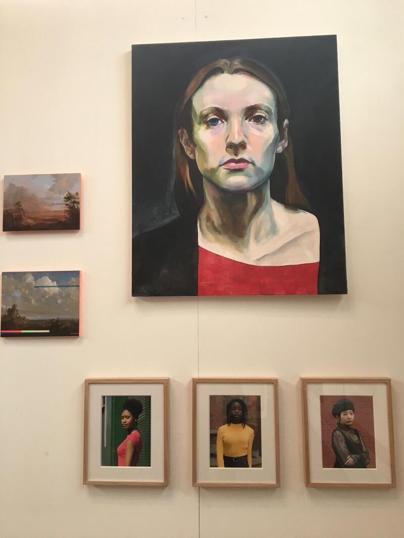 Work by Sean Molloy (left), Peter Bradley (top) and Mandy O’Neill from the Hermione Exhibition