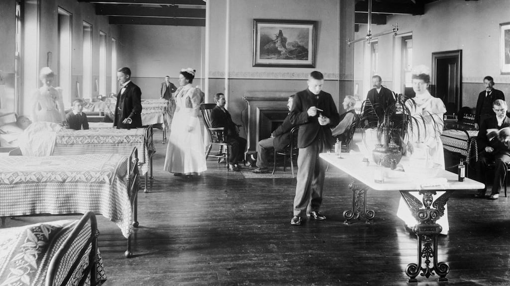 Nurses and patients in a hospital ward in Ireland circa 1890. Photograph: Sean Sexton/Getty Images