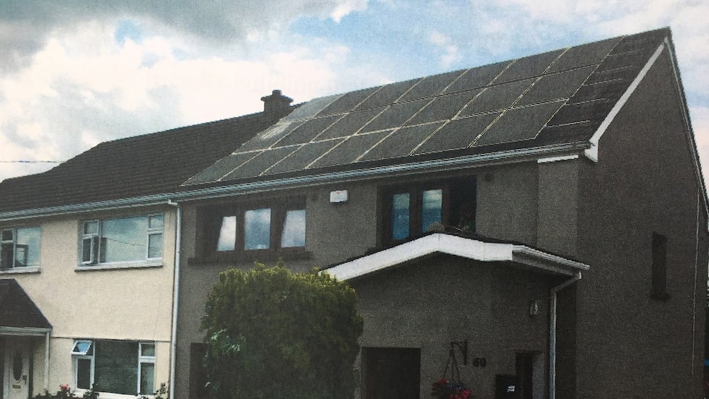 The home of Asia Pasinska, Gouldavoher Estate, Limerick, who is dispute with the council about the solar panels on her roof. The photograph shows the panels before some were removed. Photograph: Press 22