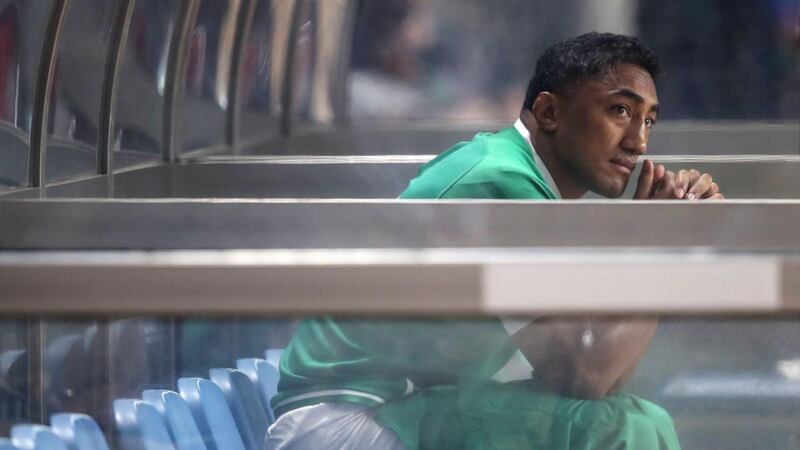 Bundee Aki was shown a straight red card in the first half against Samoa. Photograph: Dan Sheridan/Inpho