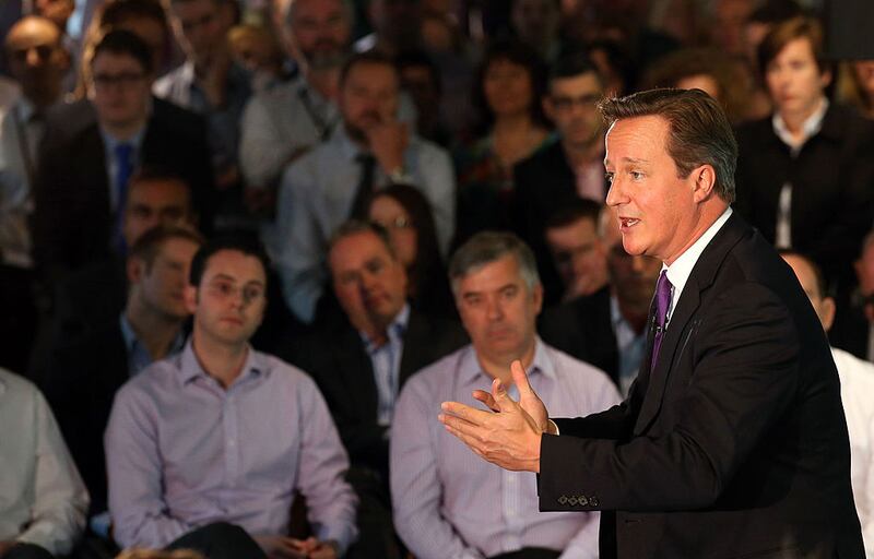 David Cameron: The then UK prime minister in Edinburgh in September 2014 where he made an impassioned plea for a no vote in the independence referendum. Photograph: Andrew Milligan/WPA Pool/Getty