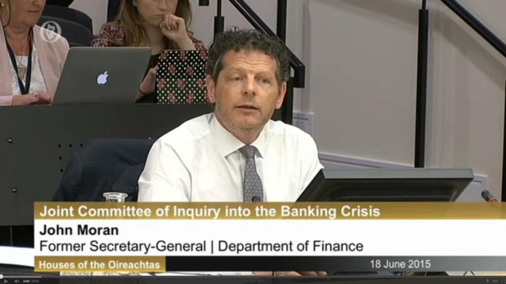 Former Secretary General of the Department of Finance John Moran: “I can certainly tell you we had a Minister and a Government who were very anxious to burden share with those bonds and the only person who was stopping them was on the other end of the phone call.”