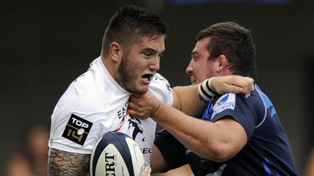 Under the new scrum laws, when Toulouse met Castres Olympique recently, the younger, lighter loosehead prop Cyril Baille (left) of Toulouse got the upper hand against  powerful  tighthead Luc Ducalcon, with Ducalcon dropping his bind and hitting the deck. Photograph: Pascal Guyot/AFP/Getty Images.