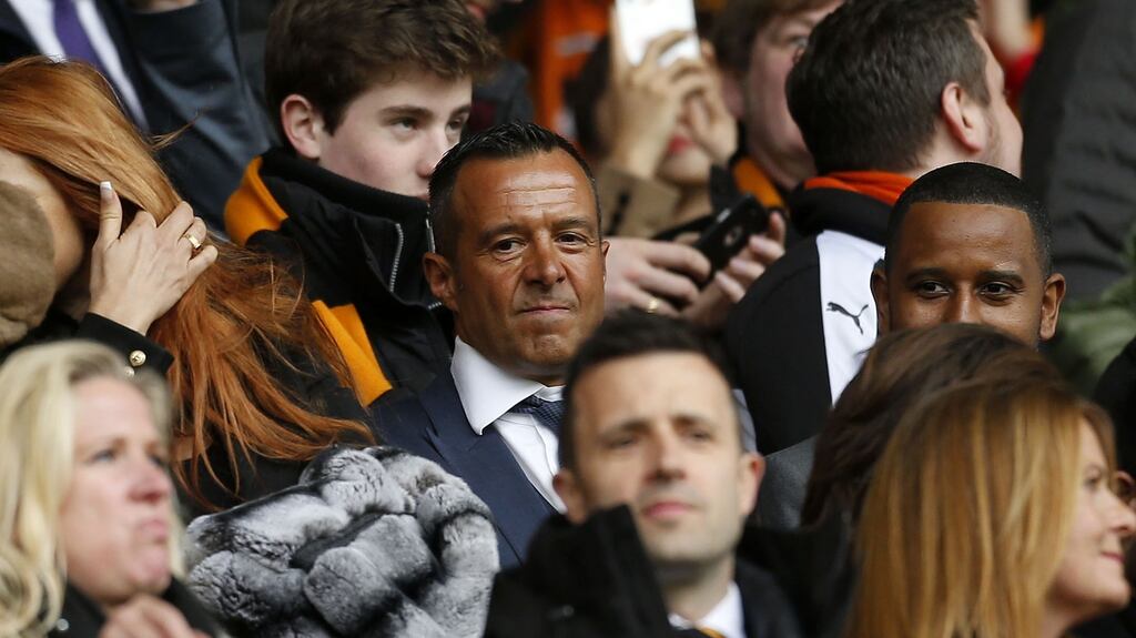 Agent Jorge Mendes in the stands during the Sky Bet Championship match between Wolverhampton Wanderers and Birmingham City at Molineux. Photo: Malcolm Couzens/Getty Images