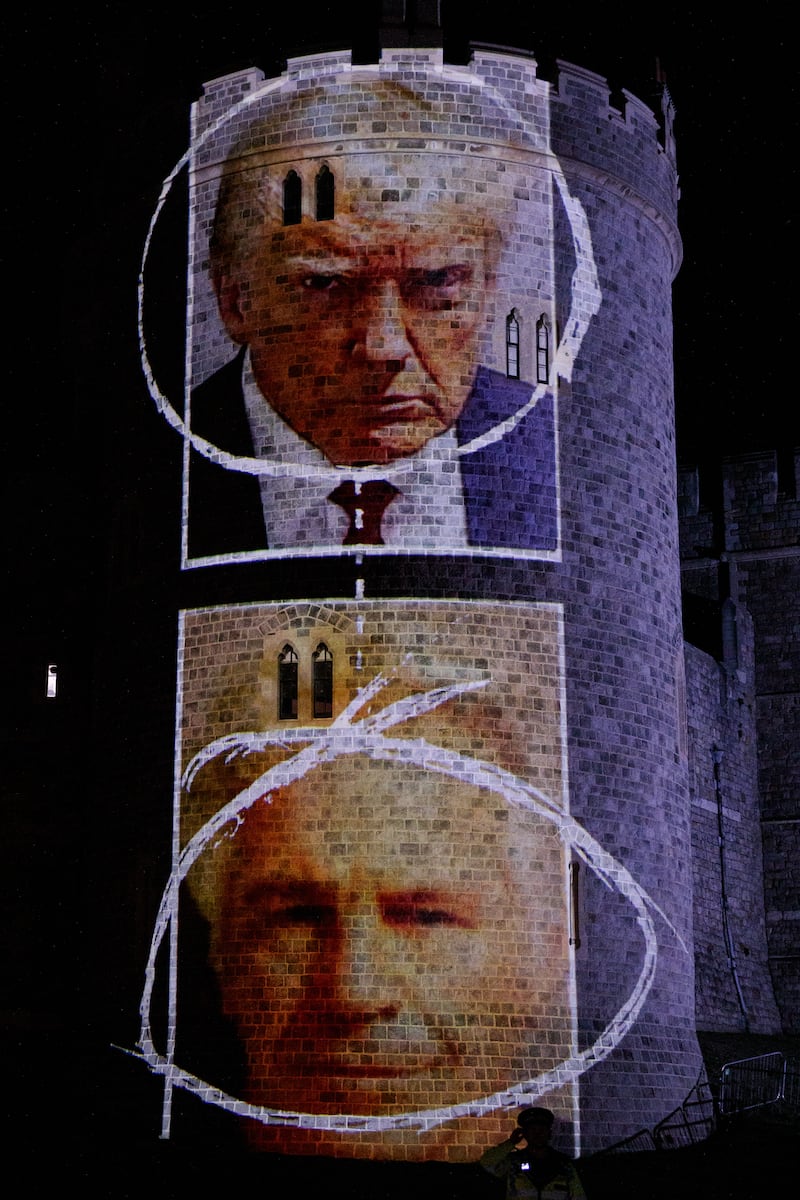 The projection of images of Donald Trump and sex offender Jeffrey Epstein onto Windsor Castle were described by police as a publicity stunt. Photograph: Mark Kerrison/In Pictures via Getty Images