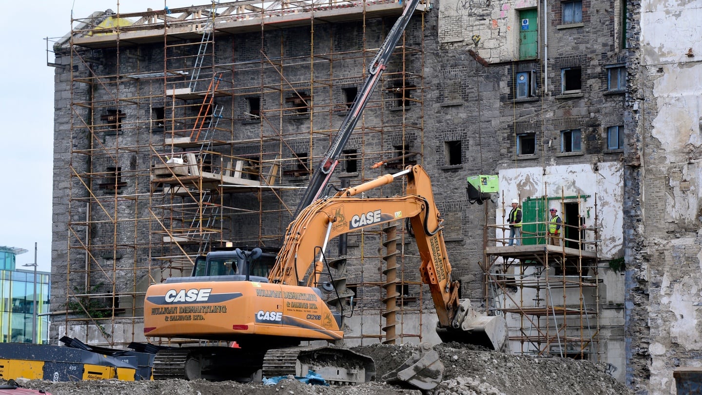 Restoration work on building two on the site at Boland’s Quay. Photograph: Cyril Byrne