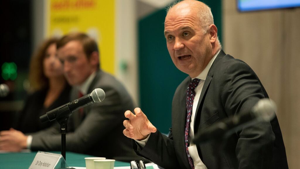 Dr Tony Holohan, chief medical officer, Department of Health, pictured at a press conference at the department on Monday evening. Photograph: Colin Keegan/Collins Dublin