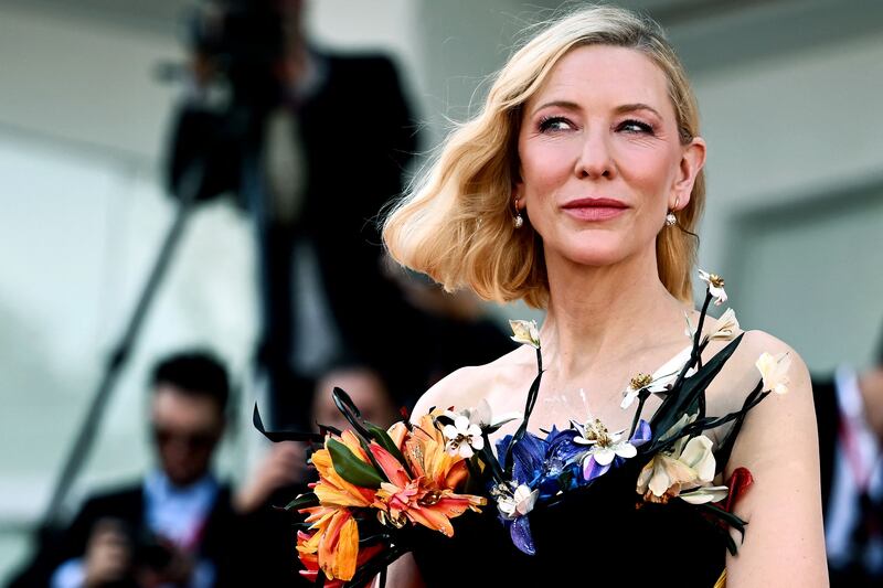 Australian US actress Cate Blanchett arrives for the screening of the film TÁR presented in the Venezia 79 competition at the 79th Venice International Film Festival. Photograph: Marco Bertorello/Getty Images
