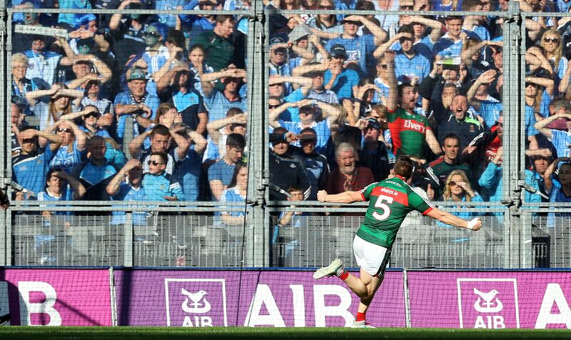Mayo have scored only two goals in All-Ireland finals since 2013, and Lee Keegan got them both, including one against Dublin in 2017. Photograph: Tommy Dickson/Inpho