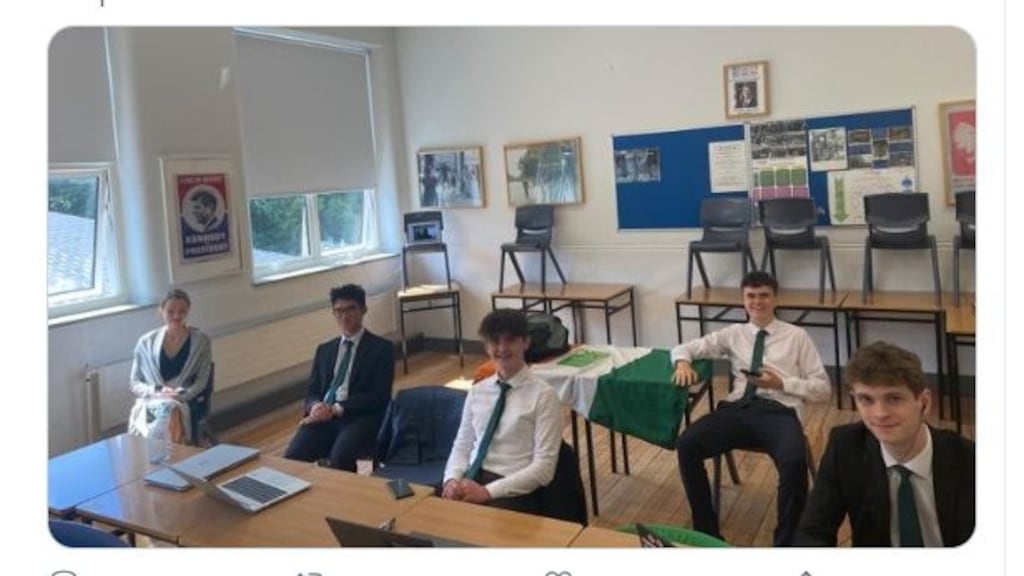 The Irish team has reached the semifinals of the World Schools Debating Championship. Photograph: Twitter