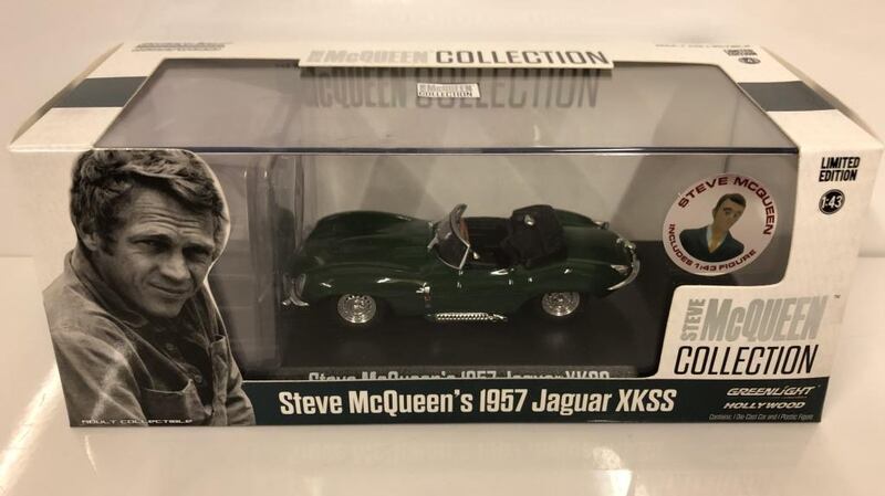 Toy model car of Steve McQueen’s 1957 Jaguar XKSS