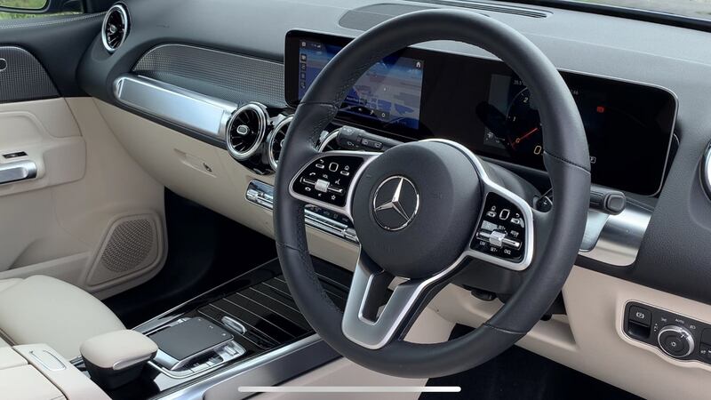 Up front, the dash is basically the same as that of the A-Class and B-Class