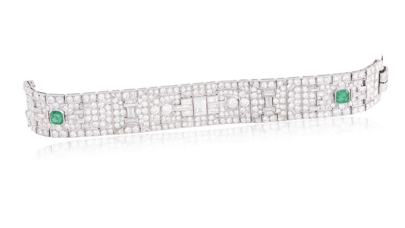 Art Deco diamond and emerald bracelet €25,000–€35,000