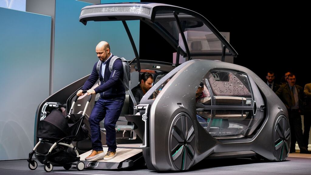 The autonomous urban concept car Renault EZ-GO at the Geneva motor show