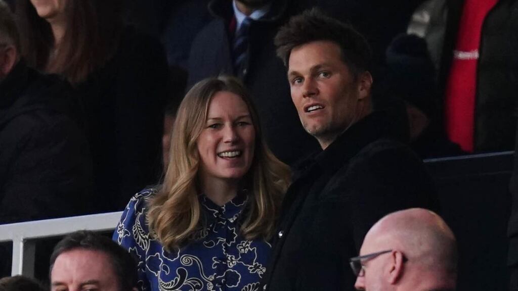 Tom Brady attended Manchester United’s Premier League clash against Tottenham Hotspur at Old Trafford on Saturday. Photograph: Martin Rickett/PA Wire