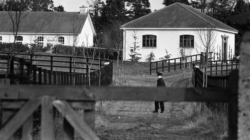 A Garda Officer on duty in the grounds of Ballymany Stud Farm. Photo: Getty Images