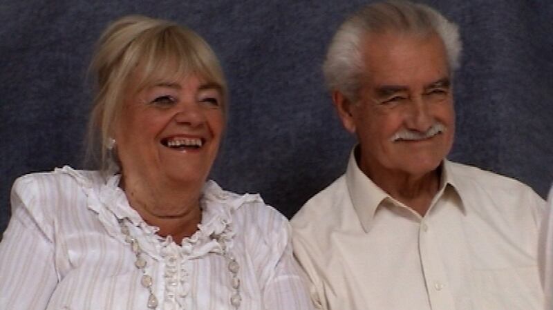 Jackie Stanley (now 93), with her husband Campbell Bruce, who died in 2014. She is now selling off the extensive art collection they built up over many decades.