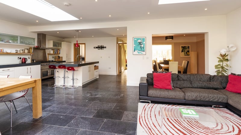 Spacious open-plan kitchen and living area
