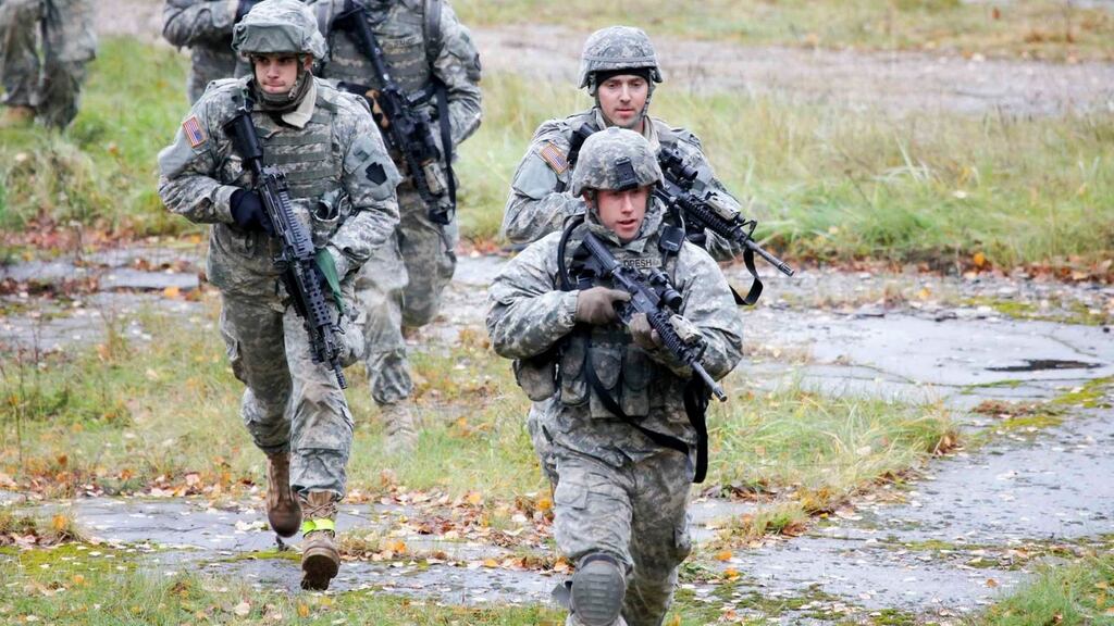 US Army soldiers train during an exercise at the Adazi training area in Latvia in 2010. Photograph: Handout via Reuters