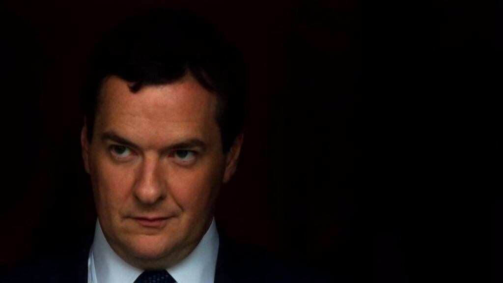 British chancellor of the exchequer George Osborne leaves the Midland Hotel at the start of the second day of the Conservative Party Conference in Manchester today. Photograph: Dave Thompson/PA Wire
