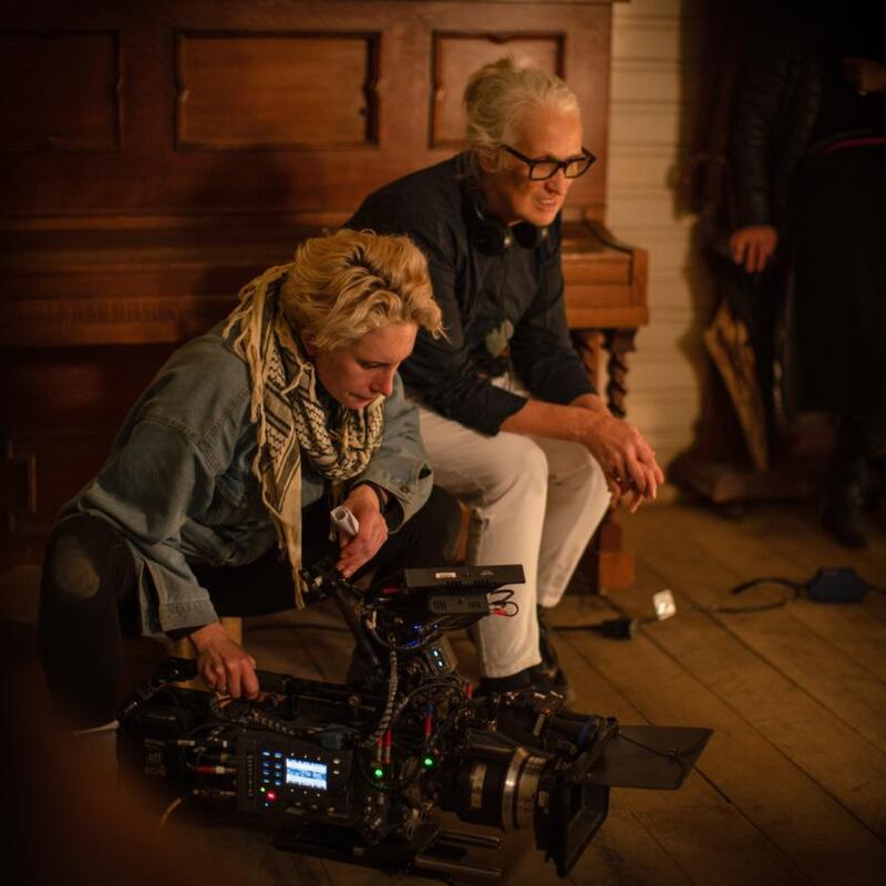 Jane Campion (right) won Best Director for The Power of the Dog. Photograph: Kirsty Griffin/Netflix